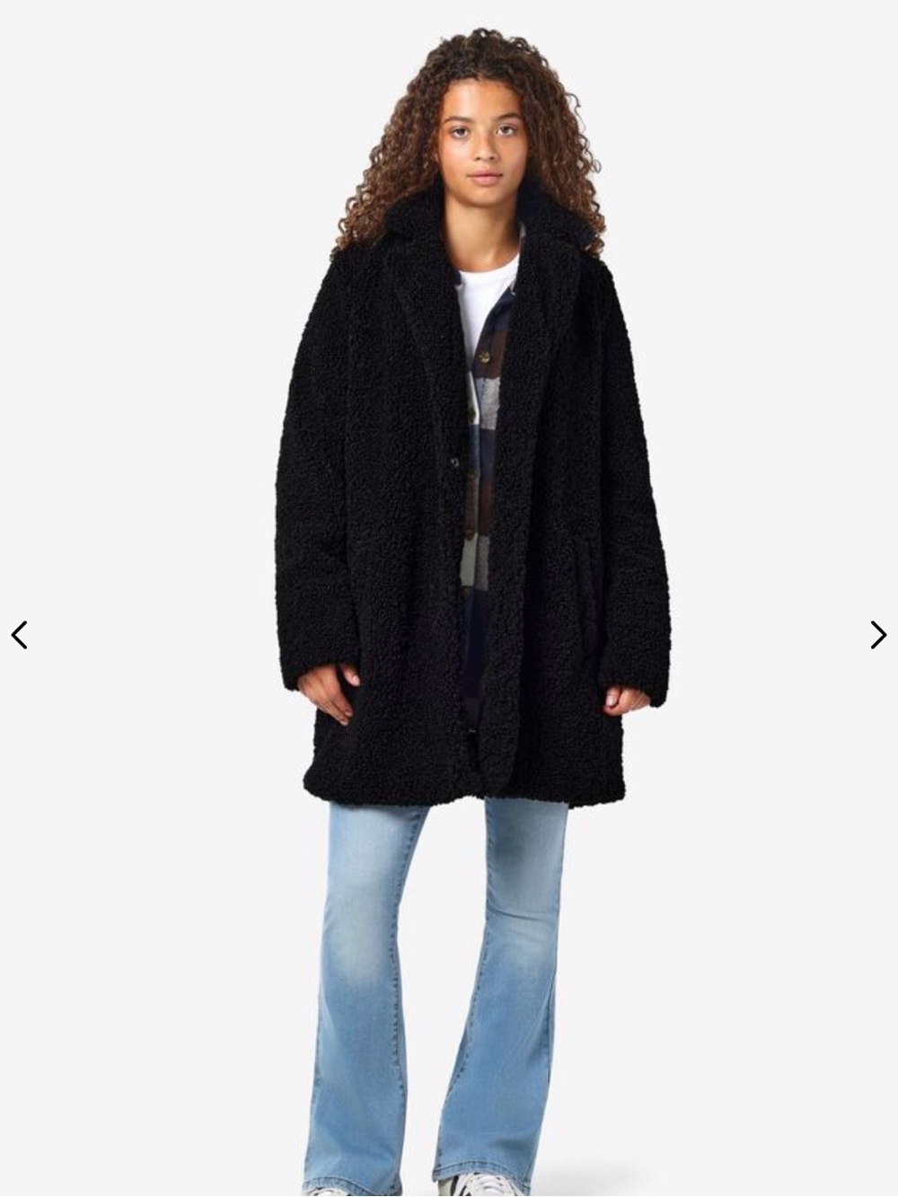 Noisy May Black Faux Shearling Coat